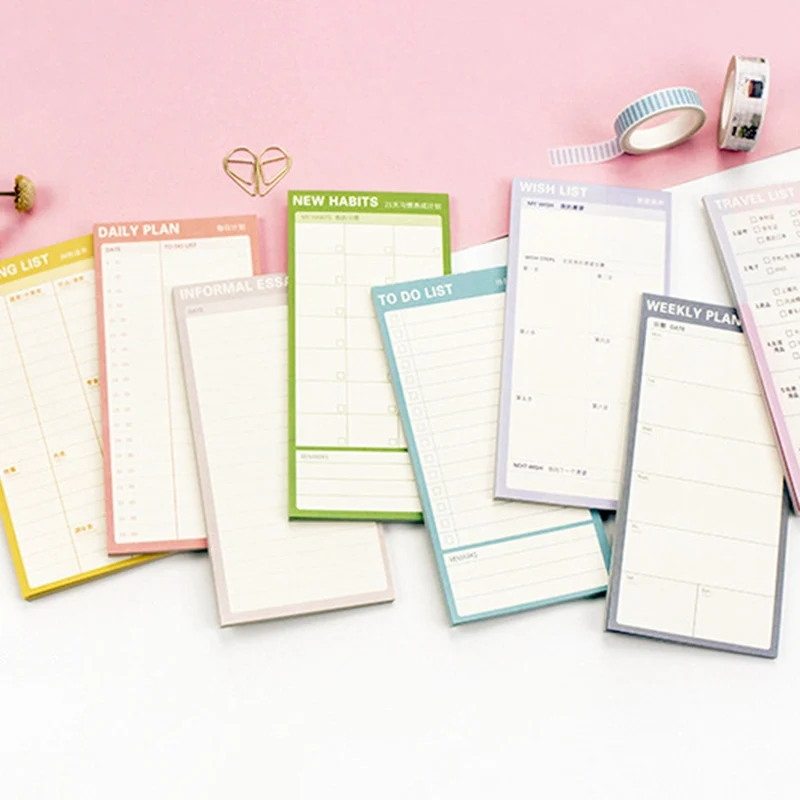 

30sheets/pack Daily Weekly Plan Memo Pad Office Check List To Do List Message Shopping List Notepad School Office Stationery