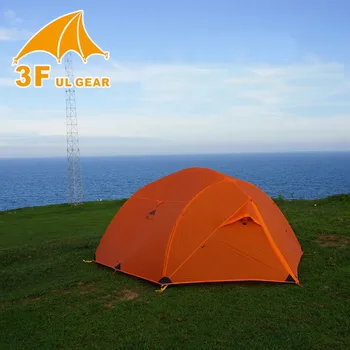 

3F Ultralight double layer 15D coated silicon fabric 3 person use high quality camping tent with bottom mat