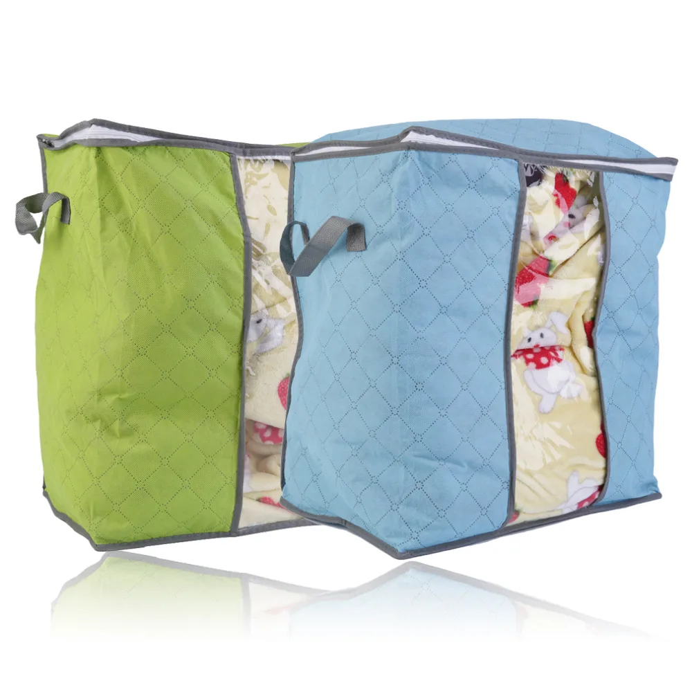 

2 colors U Pick Foldable Wardrobe Storage Bag Clothes Blanket Pillow Quilt Closet Sweater Box Pouch Organize