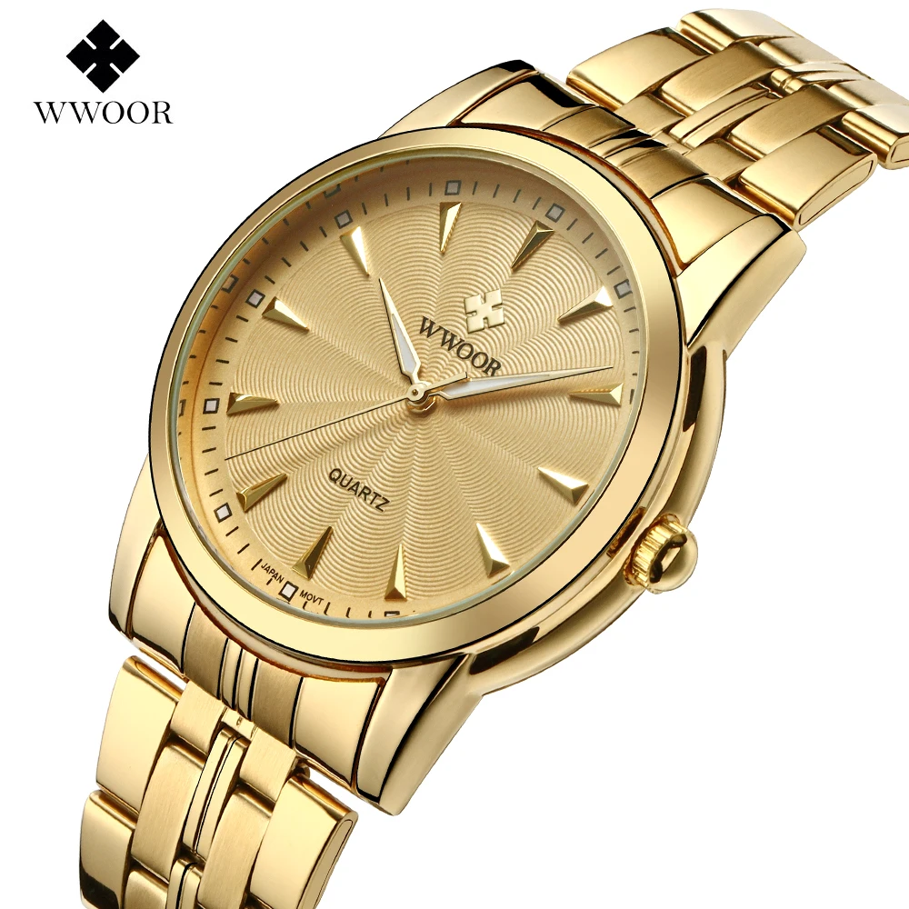 Top Brand Luxury Men Sports Watches Stainless Steel Casual Gold Quartz Watch Men's Clock Male