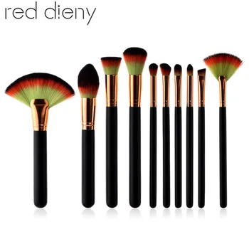 

Pro 10pcs Facial Makeup Brushes Set Powder Foundation Eyeshadow Concealer Contour Blusher Eyeliner Lip Cosmetic Brushes Tool Kit