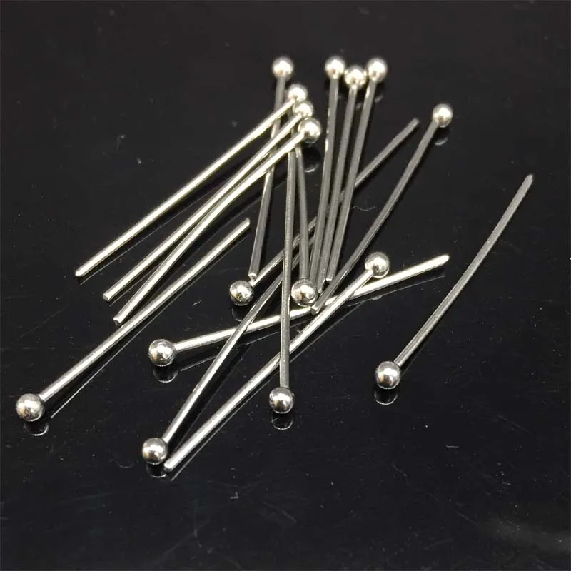 

100pcs 20mm/25mm/30mm/40mm stainless steel sil Ball End Head Pins Findings Silver Tone 21 Gauge Hypoallergenic