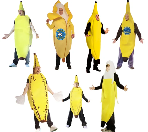 Funny Adult Banana Fancy Dress Costume Outfit Party Carnival Cosplay Suit