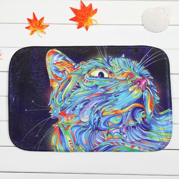 

NEW 60*40cm direct selling Dazzle colour cat mat Coral fleece+sponge+PVC rubber living bed room home decoration Floor Door Mat