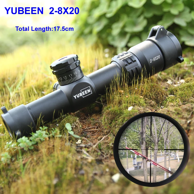 YUBEEN 2-8X20 быстрое получение цели охотничьи оптические прицелы Mil-dot оптический прицел мобильный размер Карманный прицел