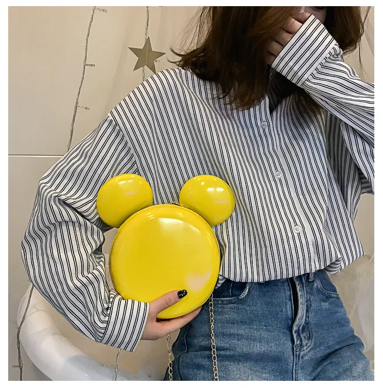 Disney Милая Дамская маленькая сумка женская новая маленькая круглая сумка с Микки Маусом индивидуальная дамская сумка через плечо клатч