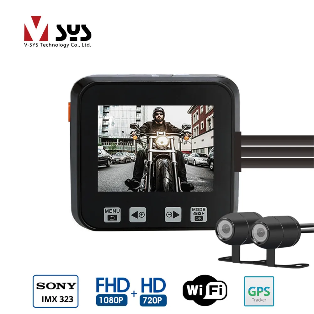 

SYS M6 WiFi Motorcycle Dash Cam DVR Front Full HD 1080P+720P Rear View Lens Action Camera Dashcam Video Recorder GPS G-Sensor