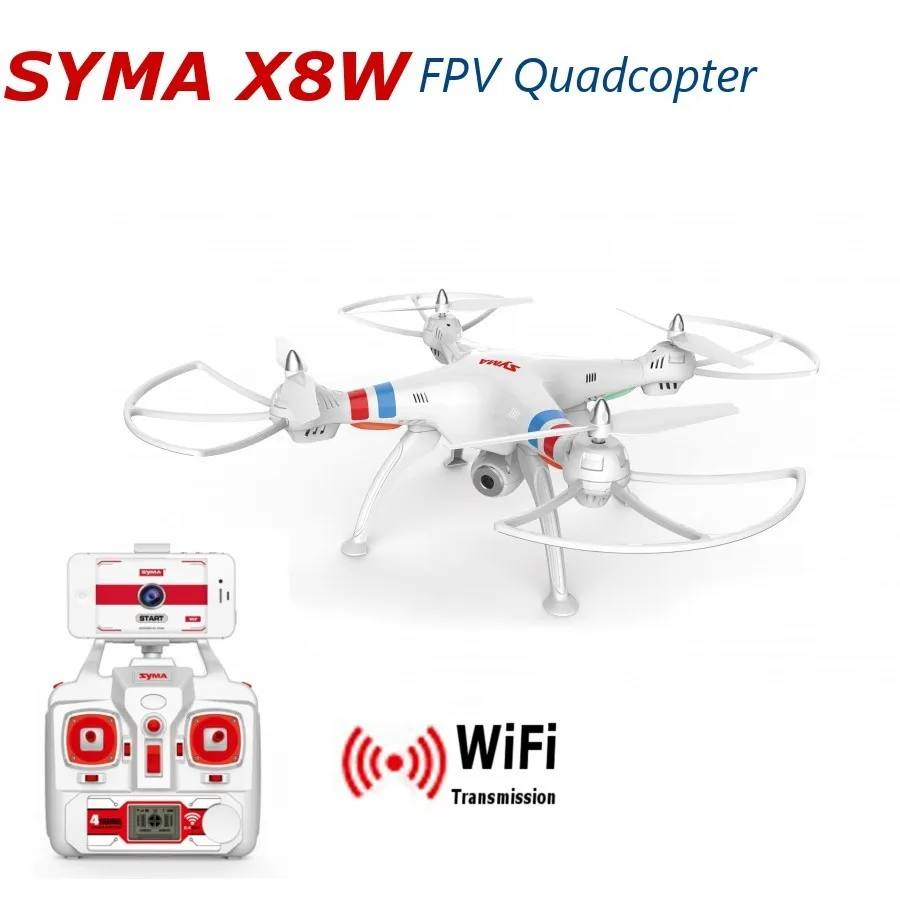 SYMA X8W 2,4 г 4CH 6 оси RC Quadcopter Дрон с 2MP Wi-Fi в режиме реального времени передачи Камера X8G Gopro чехол в подарок