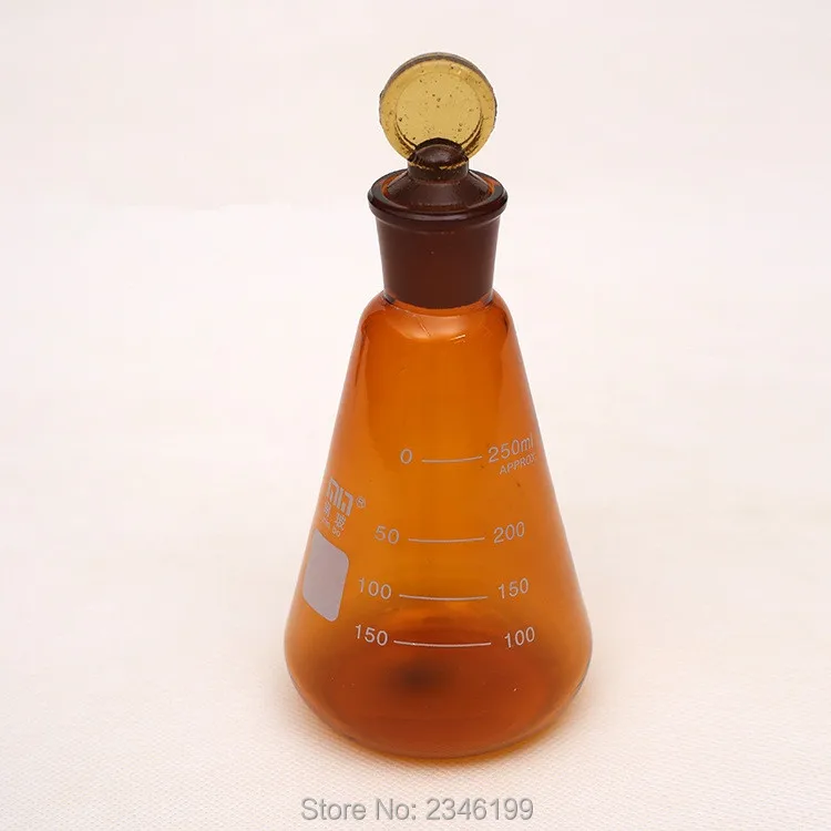10pcs 150ML 250ML Amber Glass Triangle Beaker Conical Erlenmeyer Flask