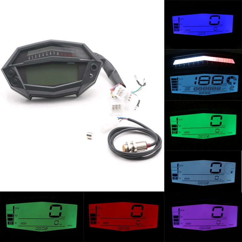 

Motorcycle Speedometer Odometer Tachometer for Kawasaki Z1000 Motorbike Refit Instrument with Sensor Line Motor Meter Universal