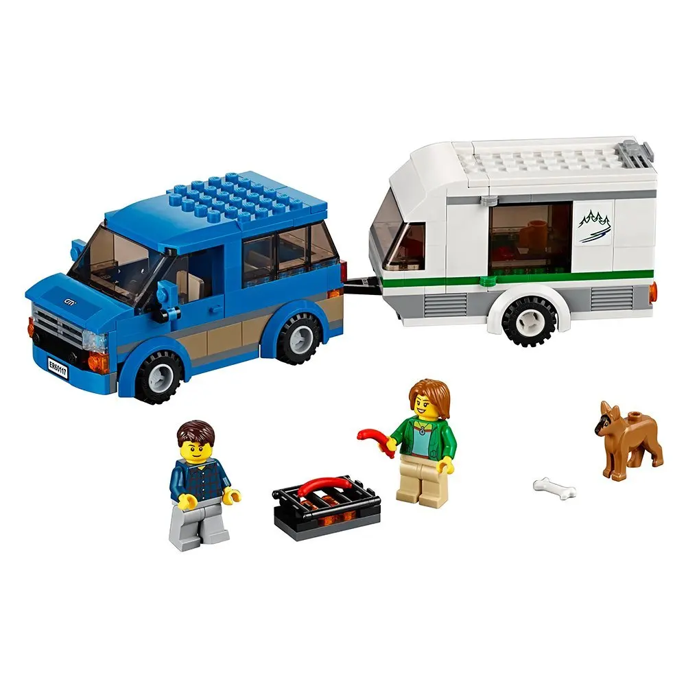 

City Vehicles Van Caravan Building Blocks Sets Brick Classic Model Kids Toys For Children Technic Gift Compatible Legoings