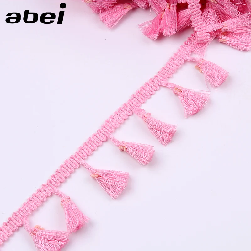 4cm Pink Lace Trims 3Yards/lot Tassel Ribbon DIY Fringe Hanging lace