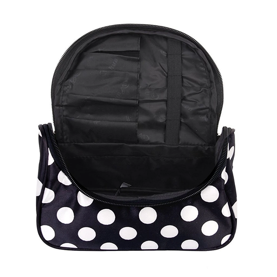 Черная молния косметичка несессер Make up Bag руки сумка с Dot Шаблоны|Косметички| |