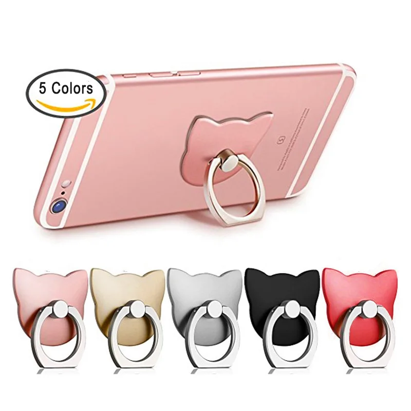 Cute Cartoon Bear/Cat Shaped Ring 360 Degree Metal Finger Ring Holder For iPhone Samsung Cell Phone Holder Ring Tablet Support Cute Cartoon Bear/Cat Shaped Ring 360 Degree Metal Finger Ring Holder For iPhone Samsung Cell Phone Holder Ring Tablet Support