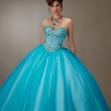 Quinceanera Dresses Crystals Custom Made Organza Sweetheart Sequined Ball Gown 2017 For Girls Years Vestidos De 16 Anos Dress