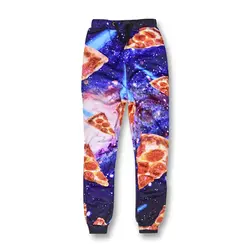 Повседневное Штаны Для мужчин Wo Для мужчин s Фитнес брюки Harajuku Galaxy космическая пицца 3D принт пот шаровары Pantalones хип-хоп бегунов пот Штаны