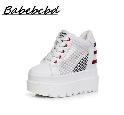 

Summer new women's uppers wedge shoes 12cm2019 women's thick-soled sport mesh breathable platform shoes