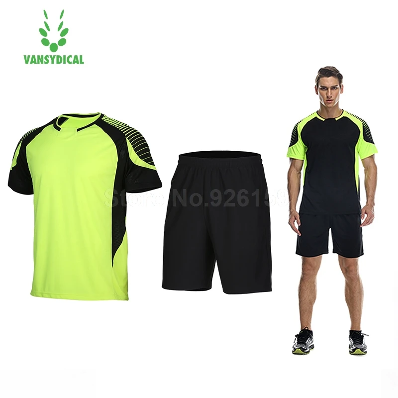 

Vansydical Men Soccer Jersey Sports Suits Breathable Running Sets Men Shorts Sportswear Basketball Mens T-Shirt Gym Clothing Men