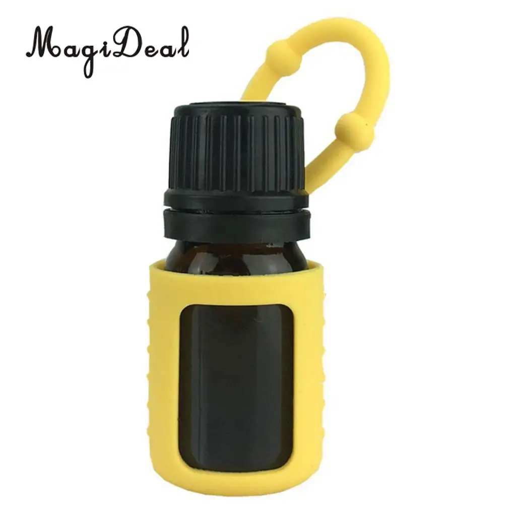 5ml Silicone Essential Oils Roller Bottle Holder Protective Sleeve Carrying Storage Case Cover for Travel Keychain Car Purse Bag