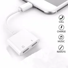 

2 in 1 For Lightning Audio Converter Plus Splitter Earphone Jack Aux Cable audio adapter for iphone X 7 8 plus 2 in 1 charging
