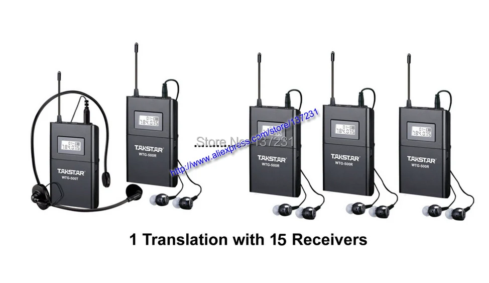 Boutique UHF Wireless Tour Guide Translation System 1 Transmitter 15