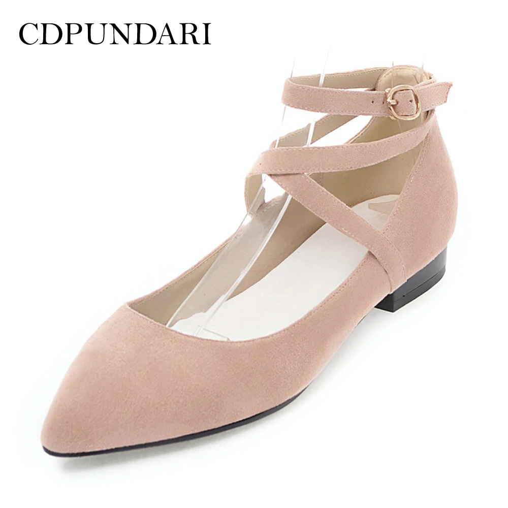 pointed strap flats