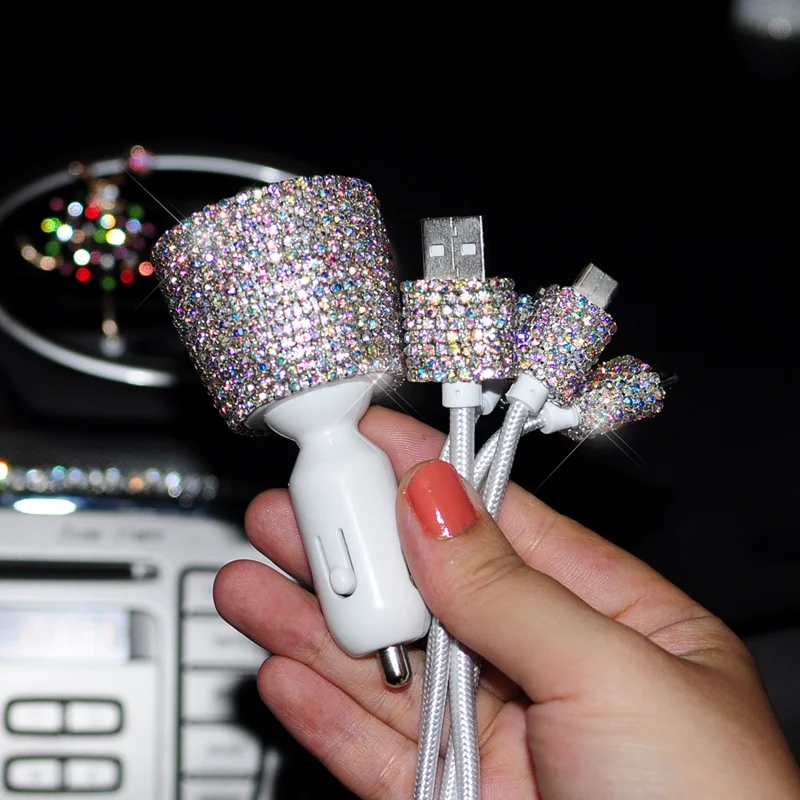 USB-Car-Charger-For-Mobile-Phone-Tablet-GPS-Fast-Charger-Crystal-Diamond-Dual-USB-Car-Phone-Charger-Data-Line-Wire-92