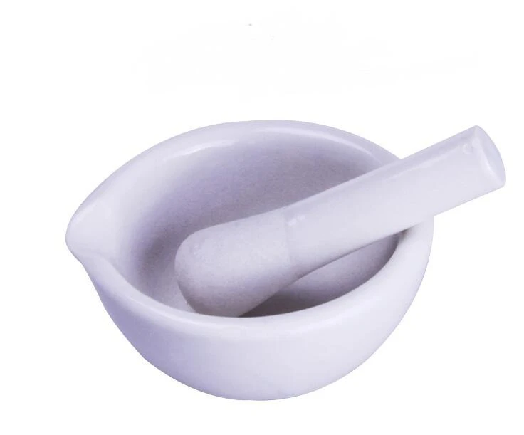 IOOOFU Molinillo de mortero y Maja de Porcelana Juego de trituradora de Cuenco de molienda de Mezcla