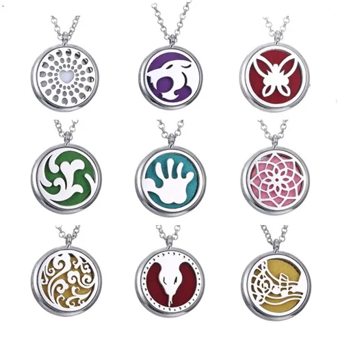 

Love Aroma Diffuser Necklace Open Antique Vintage Lockets Pendant Perfume Essential Oil Diffuser Aromatherapy Necklace with Pads