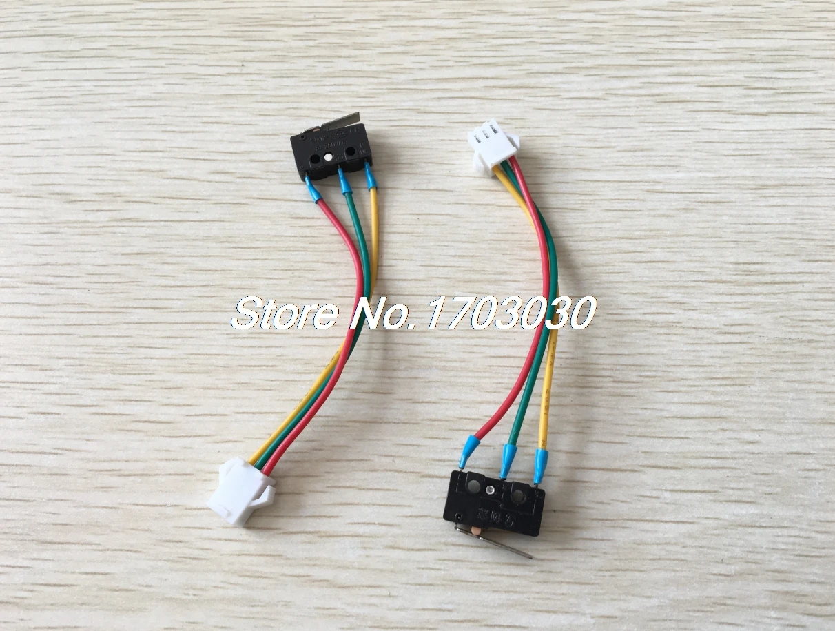 

10Pcs AC 250V 5A Arm SPDT Three 22 AWG Wire Leads Micro Limit Switch
