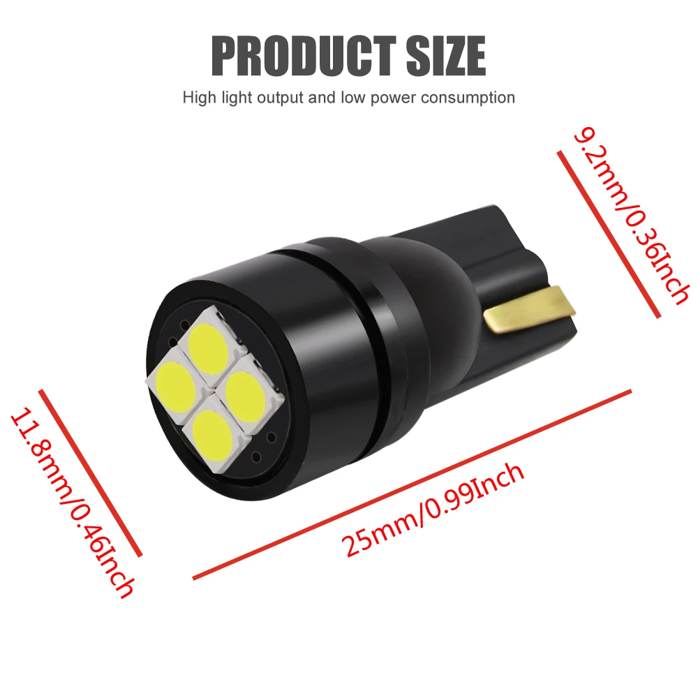 W5W T10 168 192 светодиодный светильник 3030 SMD 12 В белый клиновидный для салона купольная