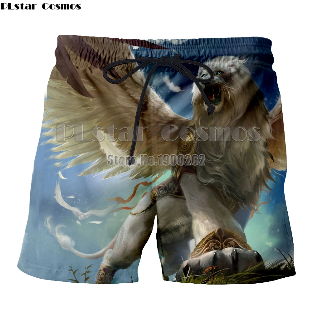 

PLstar Cosmos Animal style Lion Mens shorts Print 3d shorts Brand Popular Plus size S-5XL