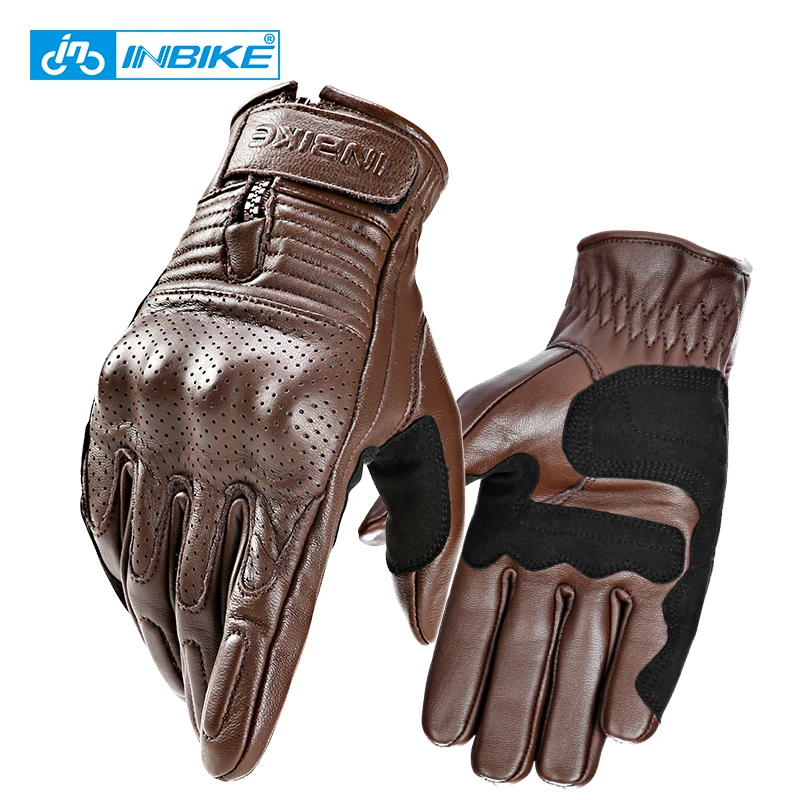 INBIKE guantes de moto para hombre, protectores de manos de dedo completo para ciclismo de descenso, cuero, carreras, Motocross, MTB, IM805|Guantes ciclismo| AliExpress