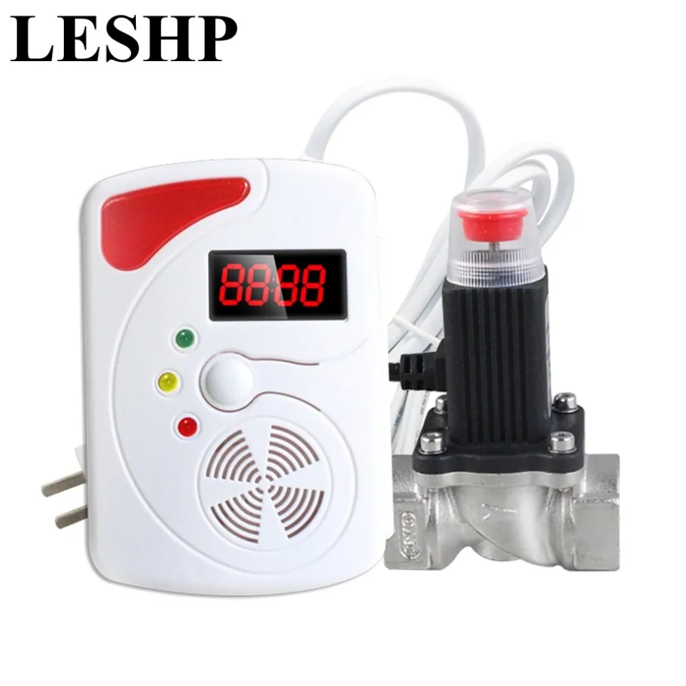 

LESHP LED Digital Display Voice Gas alarm system LPG Household Leakage Detector Sensor 1pcs Home Kitchen Security Alarm Sensor