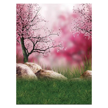 

5x7ft Thin Vinyl Studio Photography Backdrop Pink Flowers Photo Background