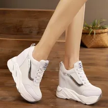 2018 Woman Fashion Hidden Wedge Heel Lace Up Casual Shoes Breathable Platform Women's Heels Shoes Women Sneakers цена 2018 Woman Fashion Hidden Wedge Heel Lace Up Casual Shoes Breathable Platform Women's Heels Shoes Women Sneakers цены онлайн