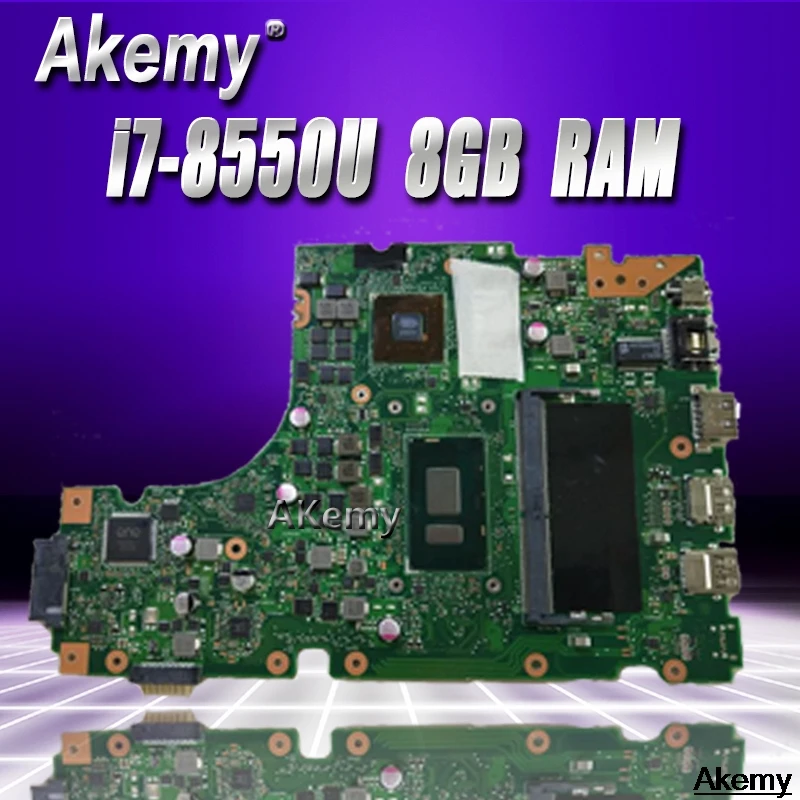  Laptop Motherboard For ASUS X442 X442U X442UR X442UQ X442UQK X442UQR Mainboard i7-8550U cpu 8GB RAM