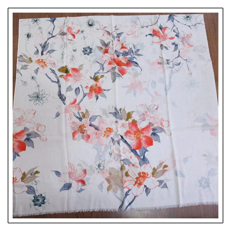 pure cashmere flowers animals print women fashion thin scarf shawl pashmina 100x200cm wholesale retail