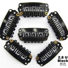 100 шт/партия зажим для наращивания волос защелкивающиеся зажимы парик зажимы 28 мм цвет черный