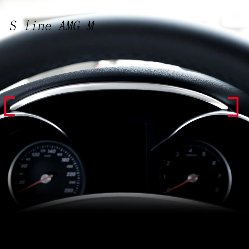 Автомобильный Стайлинг приборной панели отделка кольцо украшение рамка из нержавеющей стали наклейка крышка для Mercedes Benz C Class W205- GLC