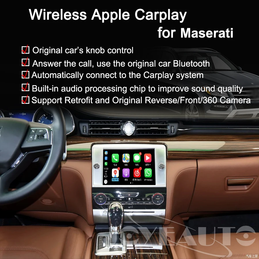 Joyeauto Wifi Wireless Apple Car Play Carplay For Maserati Retrofit- Ghibli Quattroporte with iSO13/Android Mirroring