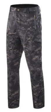 Кожа акулы, флисовая куртка тактические военные камуфляжные мужские брюки зимние армейские водонепроницаемые теплые флисовые спортивные охота на Камо уличные штаны - Цвет: CP-black