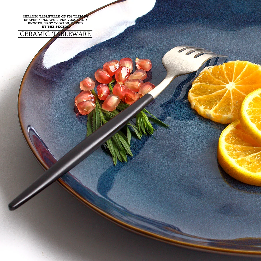 Европейский сплошной цвет простой 8 дюймовая пластина Личность Творческая завтрак закуски керамика пластины дома блюдо нерегулярные