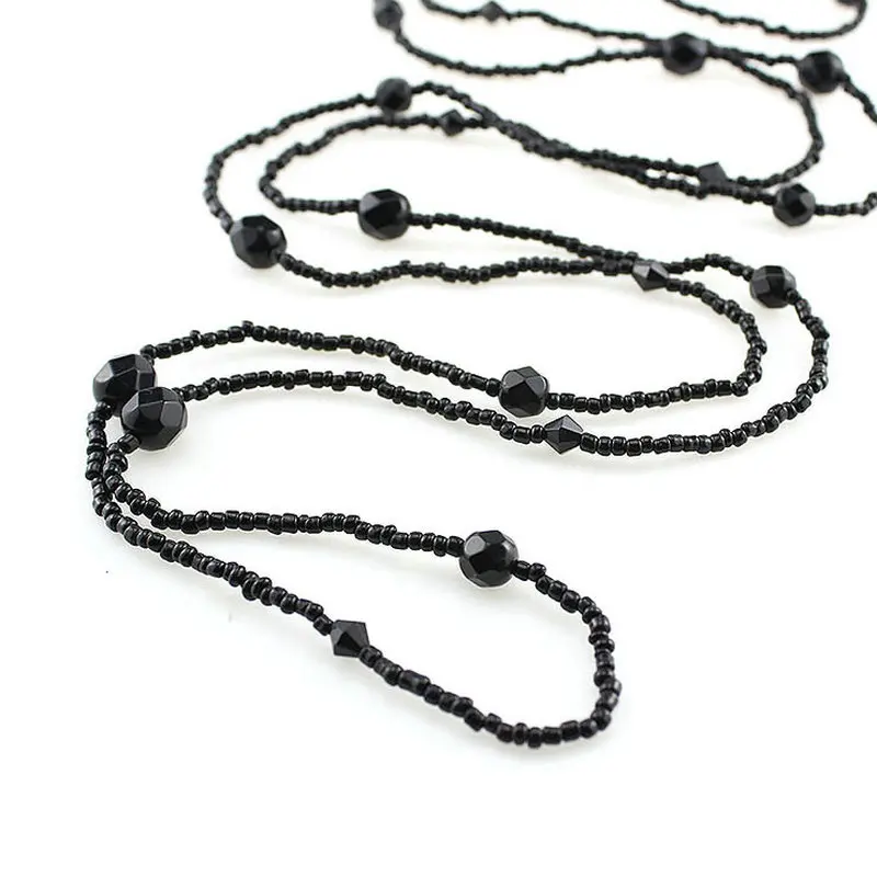 R104 BigBing Модная бижутерия модные черные бусы Кристалл длинное ожерелье модное ожерелье ювелирные изделия