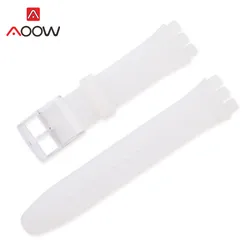 Vibrant Silicone Watchband - Colorful Rubber Bracelet Strap in Pink and Black - 20mm (Half transparent)