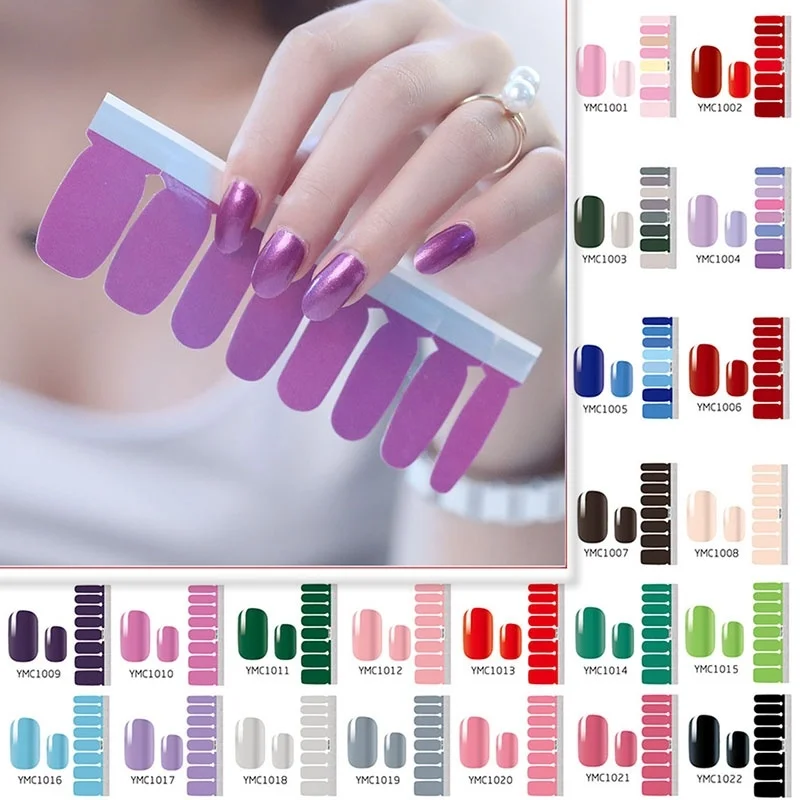 

LADY KINDOM Fashion Nail Foils Sticker DIY Nail Wraps Pure Color Nail Art Sticker Waterproof Full Cover Nail Patch Strips