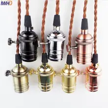 IWHD Лофт E27 патрон лампы E27 разъем Винтаж патрон основание Эдисона Винтаж Лофт промышленный подвесной светильник с проволокой и шасси