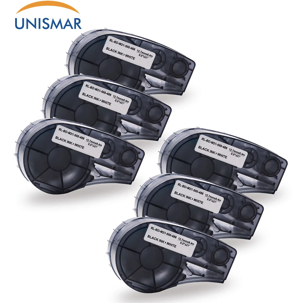 

6PCS Ribbon for Brady M21-500-488 0.5" Width 21' Height Polyester B-488 Labels For Laboratory BMP 21 LABPAL Label Mobile Printer