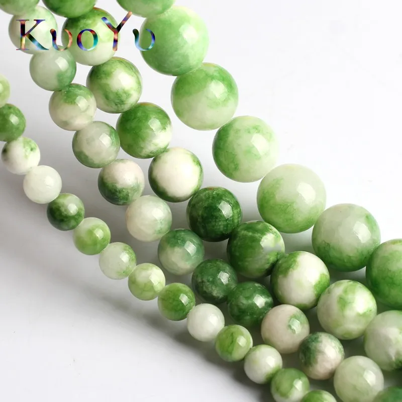 

Natural Stone Green Persian Jades Beads Round Loose Spacer Beads For Jewelry Making 15"Strand 6/8/10/12 MM DIY Charm Bracelet