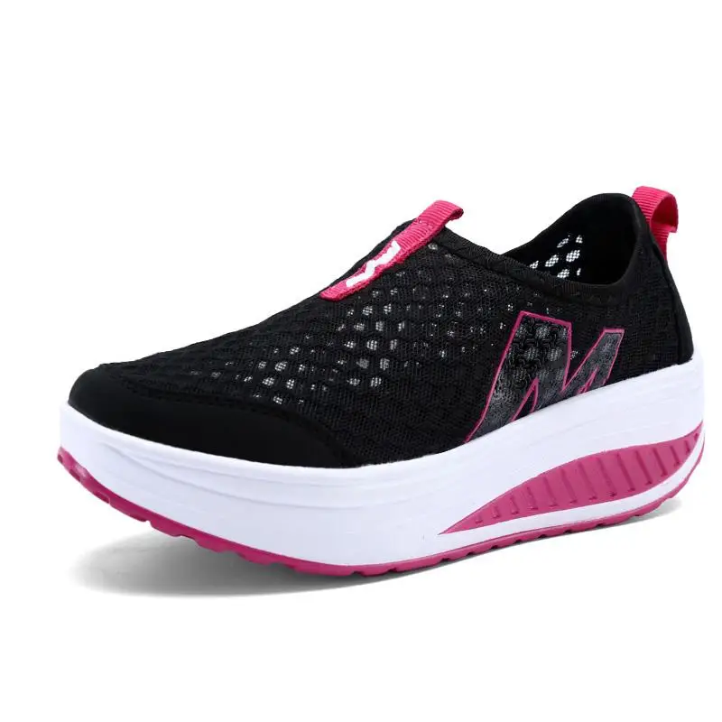 

Women's Breathable Mesh Sneakers Casual Slip on Walking Shoe Leisure Platform Wedge Sneakers